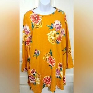 🌺BUNDLE ONLY🌺 LADIES ORANGE FLORAL LONG SLEEVED DRESS